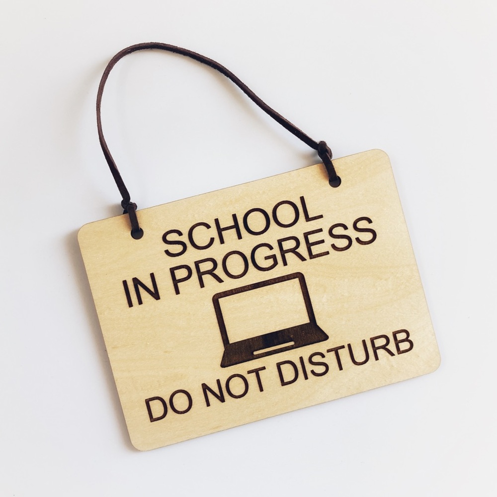 SCHOOL IN PROGRESS DO NOT DISTURB SIGN 💻